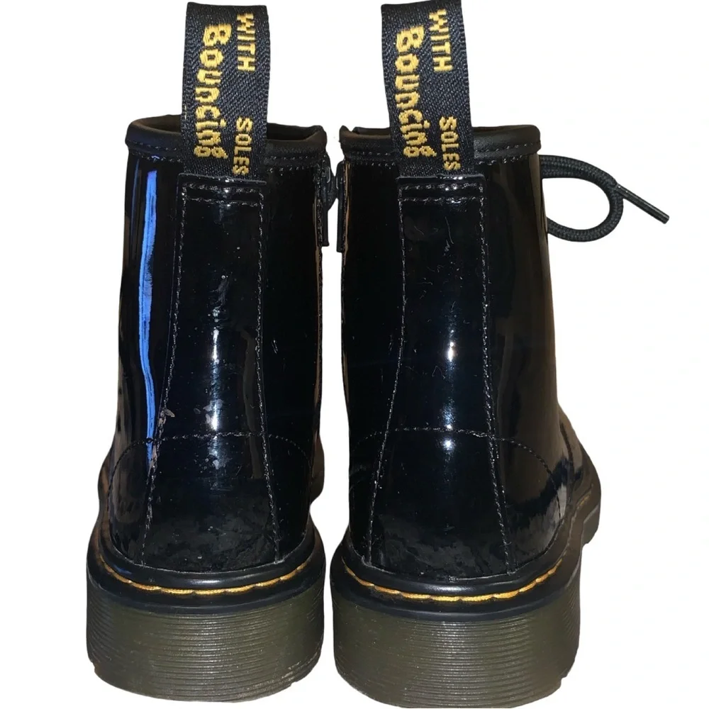 Dr. Martens 1460 J Black Patent Leather Boots Size 2 US Youth